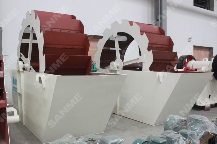 輪斗式洗砂機，石料沙場生產線
